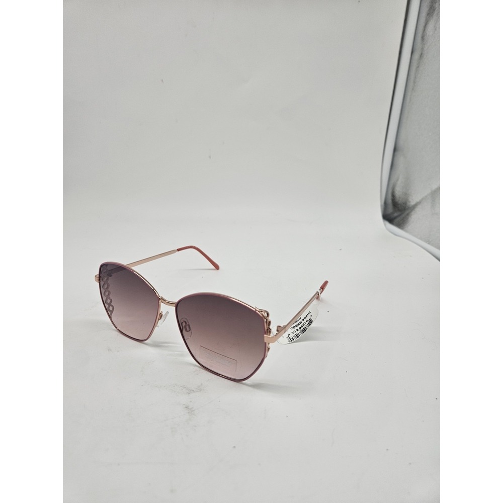 Tahari Metal Geometric Hexagonal Rose Gold Sunglasses